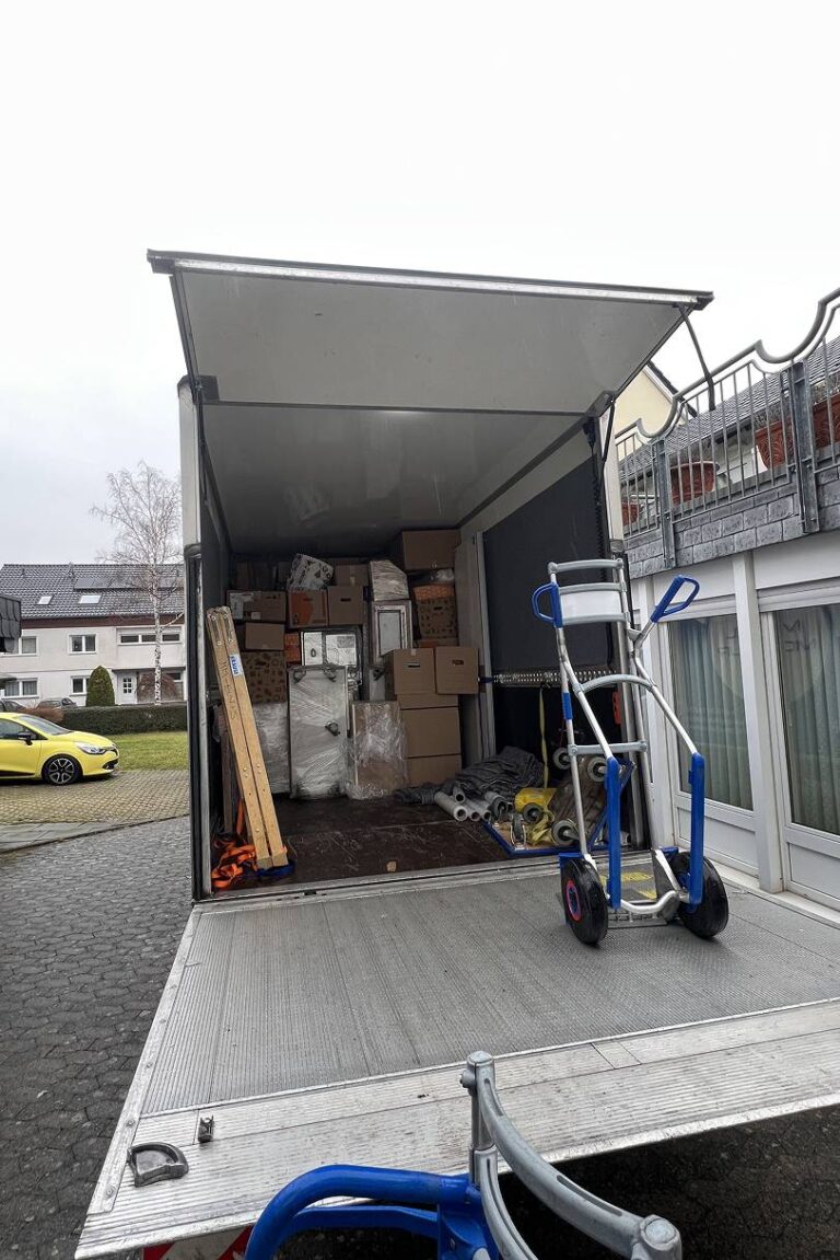 Beladener Umzugswagen mit Paketen in Wien, Umzugspakete und Preise